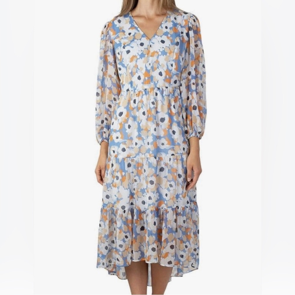 Joie Limited Edition Floral Fields Tiered Chiffon Maxi Dress